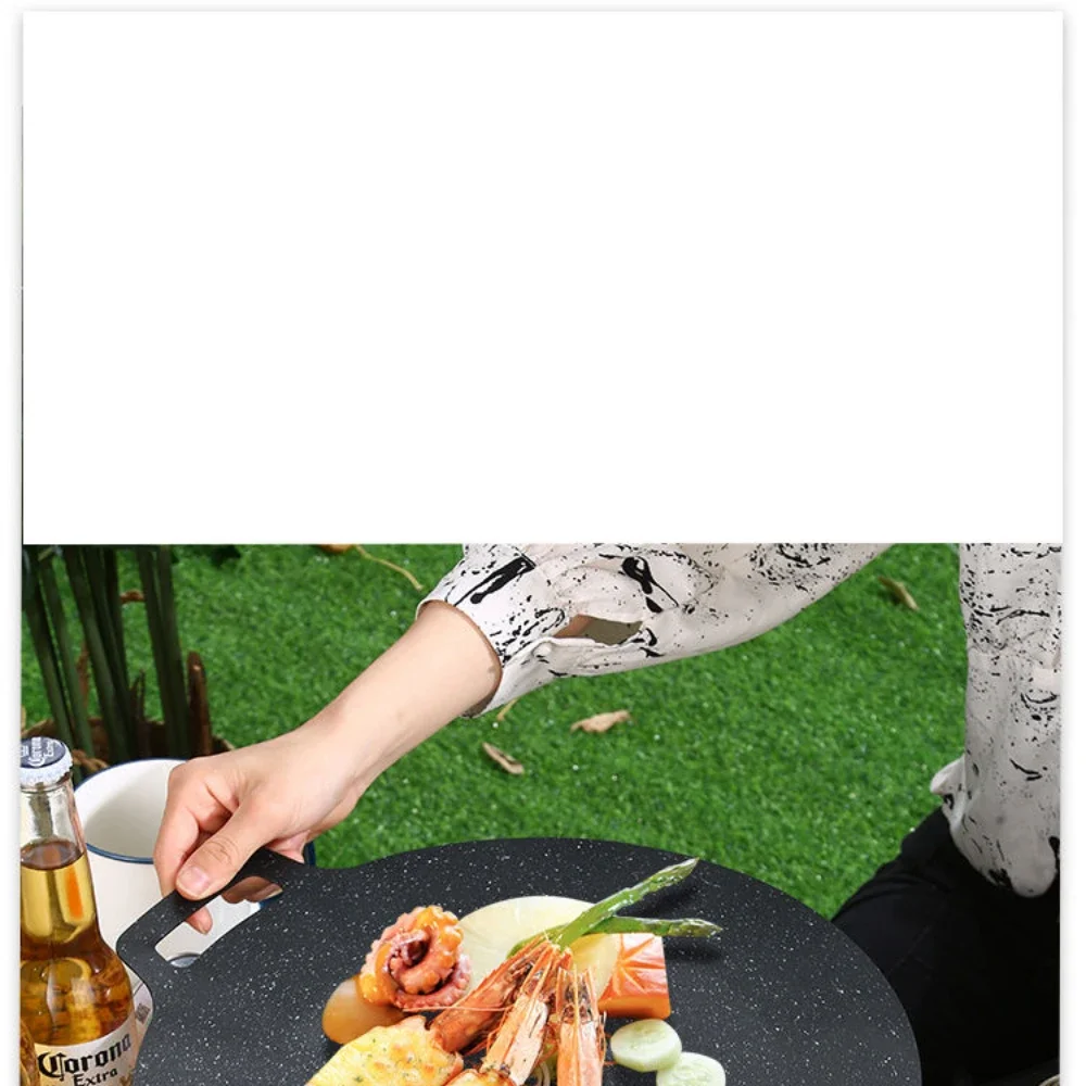 Braten runde Pfannen koreanische Aluminium Antihaft-Grill platte Bratpfanne Grill Grill Grill im Freien Gusseisen Grill Grill pfannen – Detail 11
