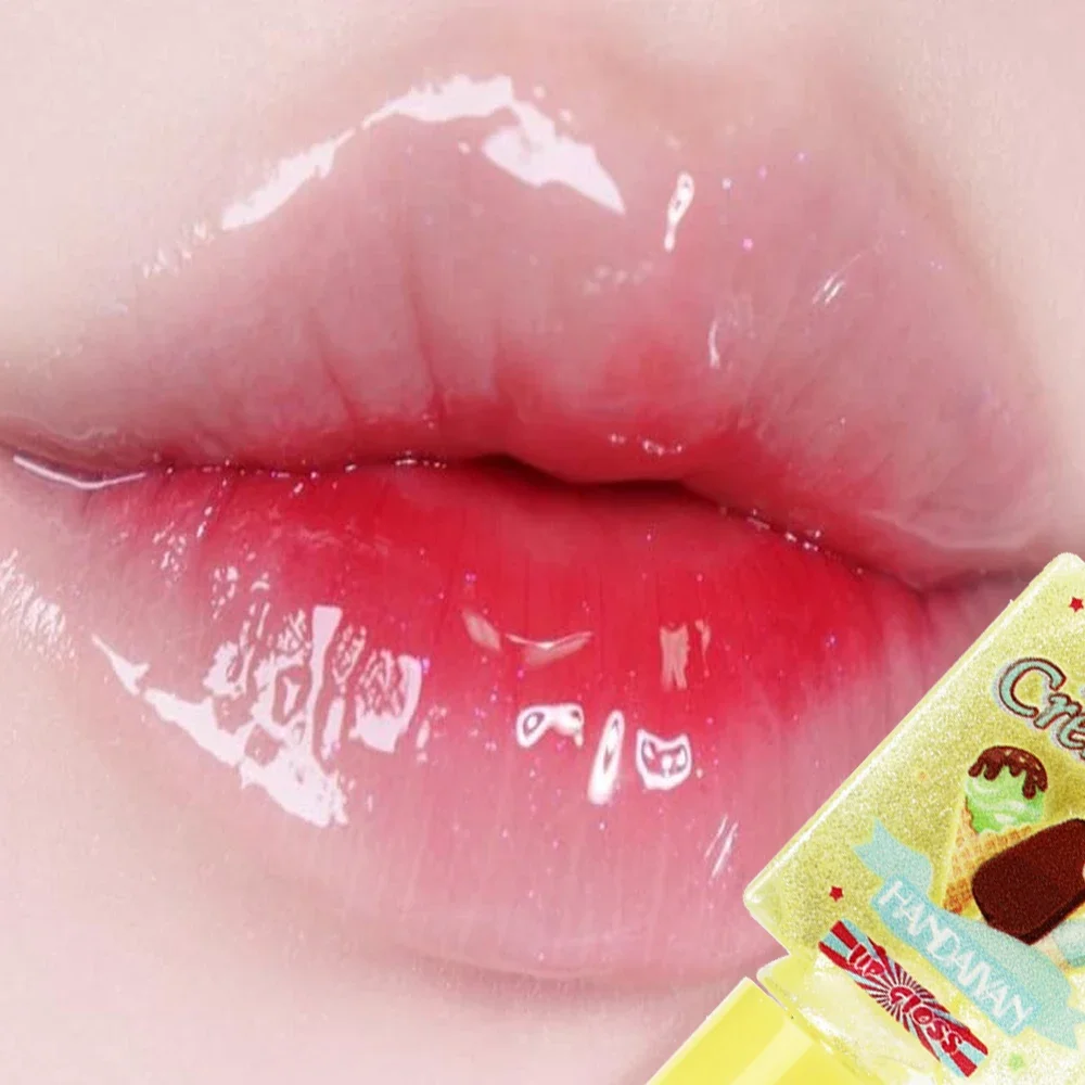 Pearl Lip Gloss Ice Cream Moisturizing Lip Oil Transparent Jelly Waterproof Shiny Mirror Lasting Liquid Lipsticks Lips Makeup