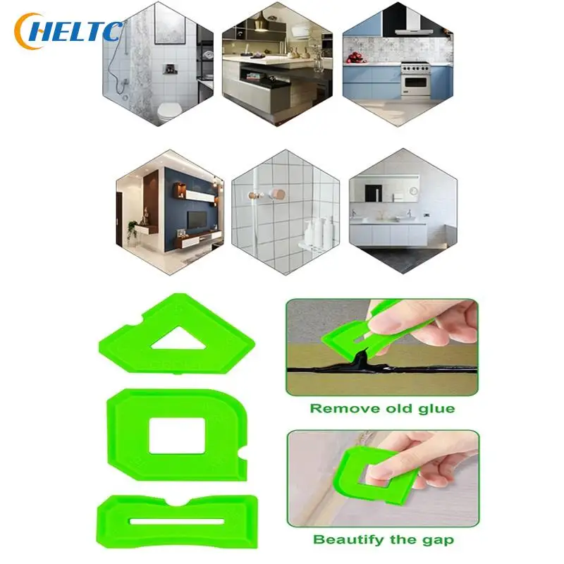 

3pcs/LOT Window Door Silicone Sealant Spreader Spatula Scraper Cement Caulk Removal Tool Finishing Sealant Grout Kit Caulking