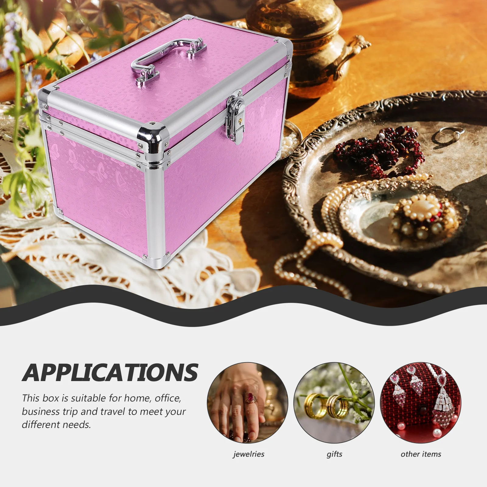 Portable Aluminum Alloy Medicine Box Large Capacity Storage Case for Home Office Travel Multi-Functional Metal Tote Holder