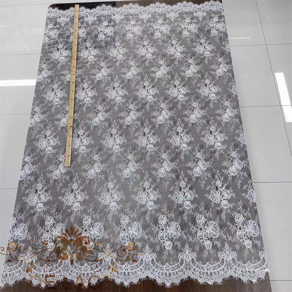 RX 섬세한 꽃 자수 속눈썹 프렌치 레이스 샹티이 레이스 코드 웨딩 드레스 비즈 레이스 원단