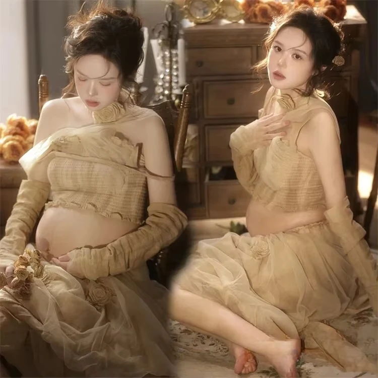 women-photography-props-maternity-dresses-vintage-pregnancy-greece-retro-french-dress-studio-photo-shoot-photo-clothes