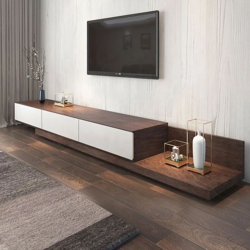 

Nordic modern wooden adjustable TV cabinet TV cabinet and coffee table wooden furniture