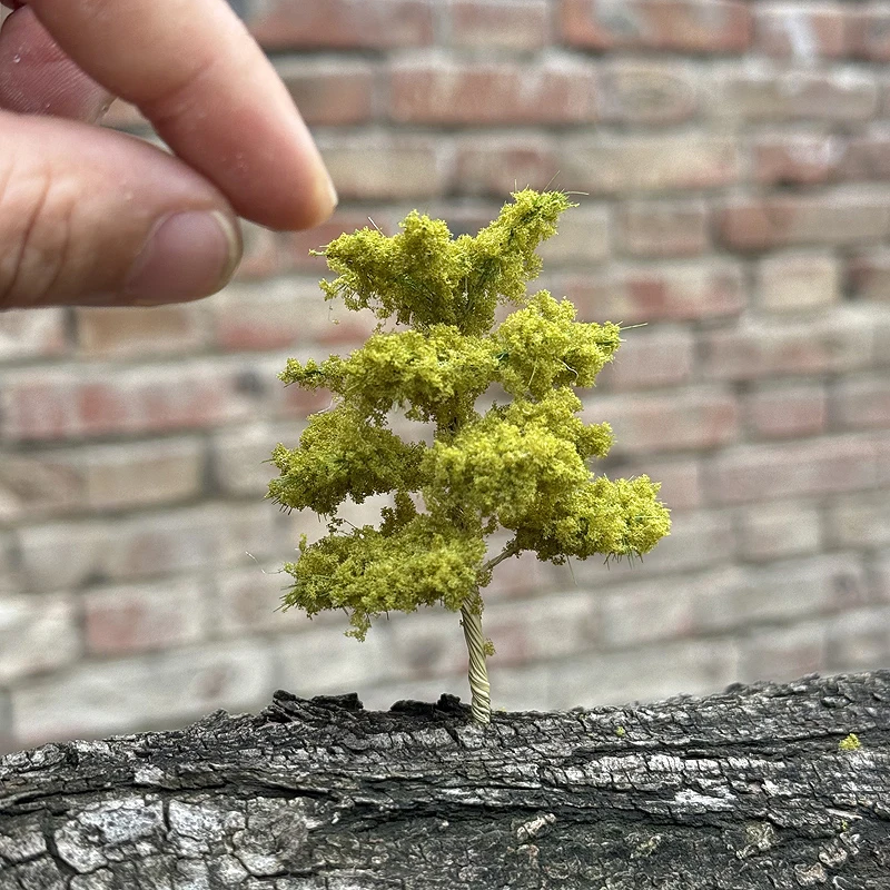 3-11cm Premium Military Green Wire Banyan Tree Model Miniature Landscape Pine Tree DIY Material Train Railway Mountain Scenery