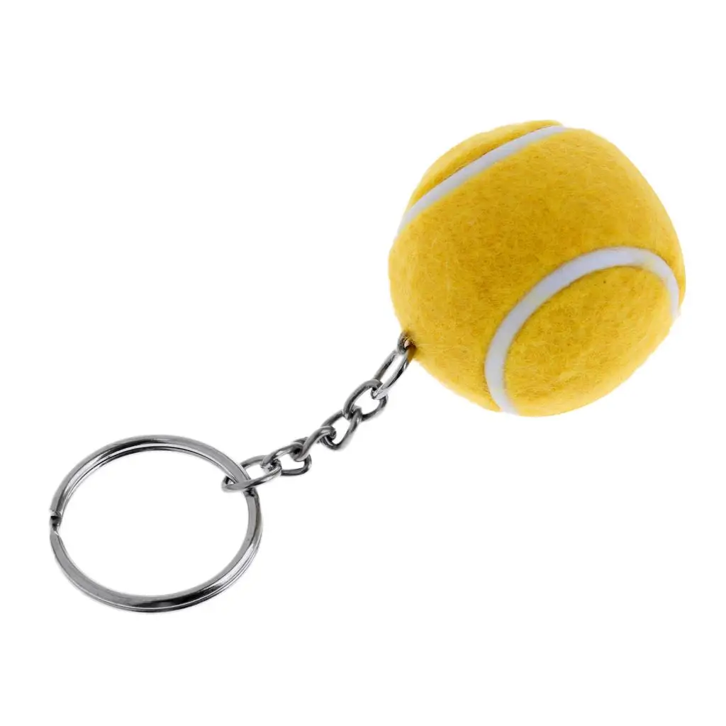 Metallic Keychain with Tennis Ball Pendant Souvenir Gift for