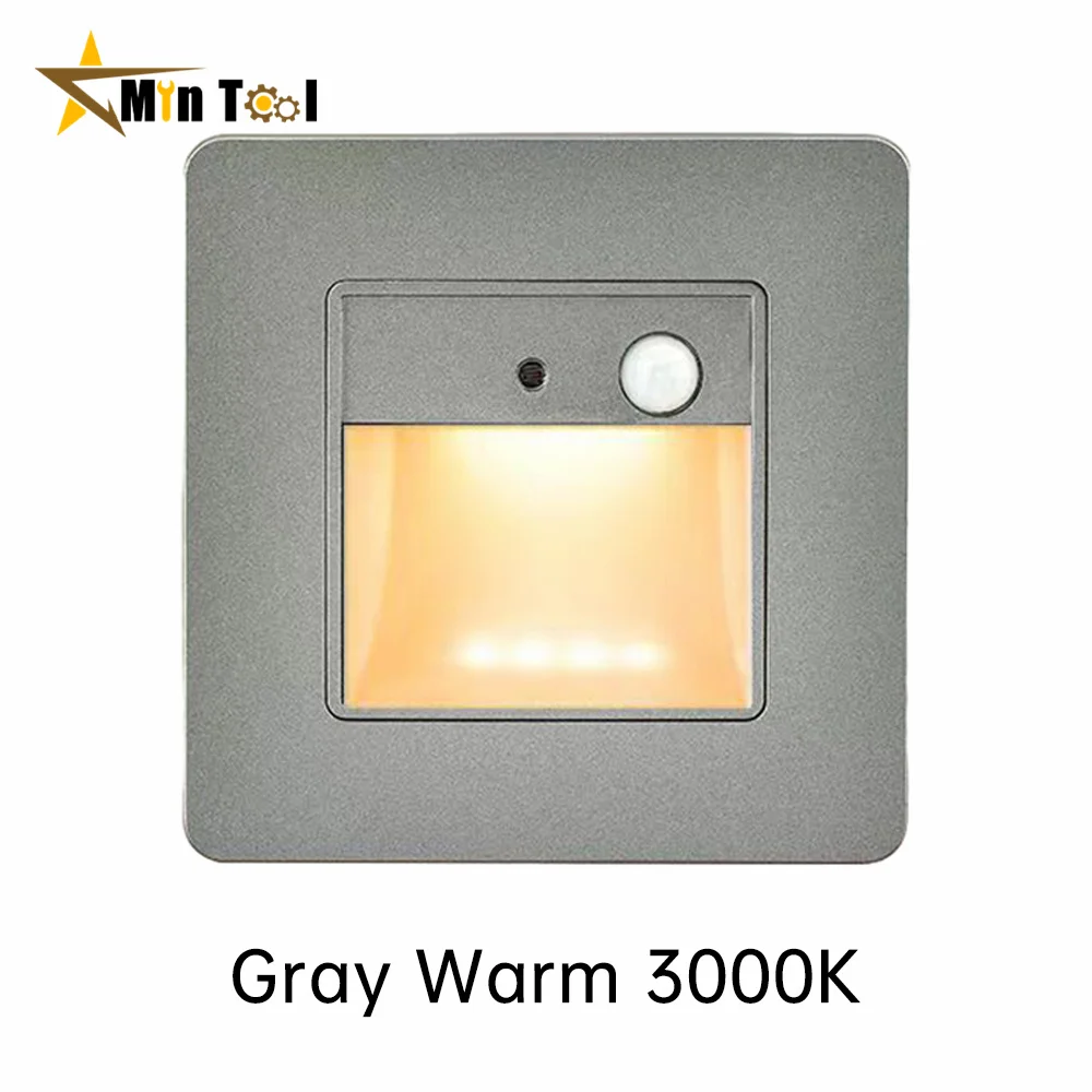 AC110V-240V PIR Motion Detector Sensor Led Stair Light Round Square Wall Corner Lamp Step Stairway Intelligent Night Lighting