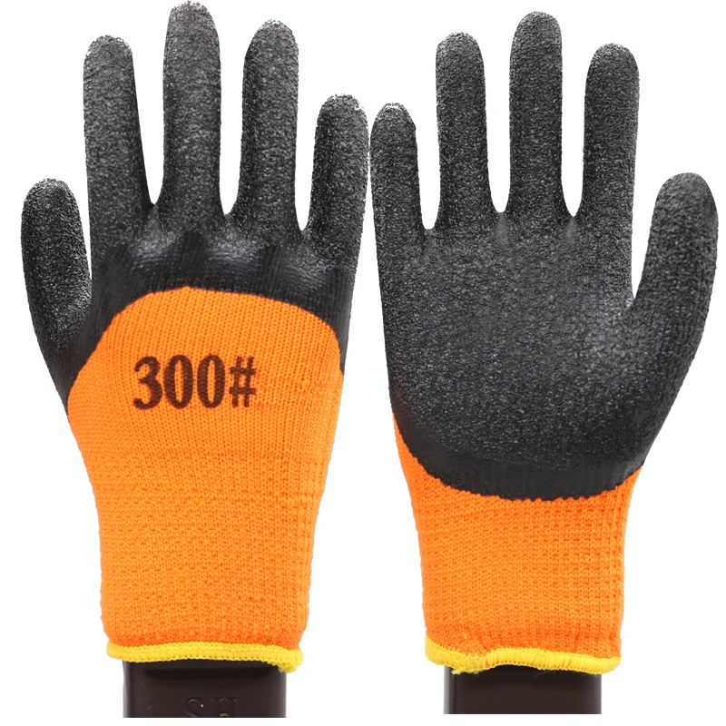 1 Pairs Winter Work Gloves For PU Palm Coating Safety Protective Glove Nitrile Professional Safety Suppliers Thickened And Warm