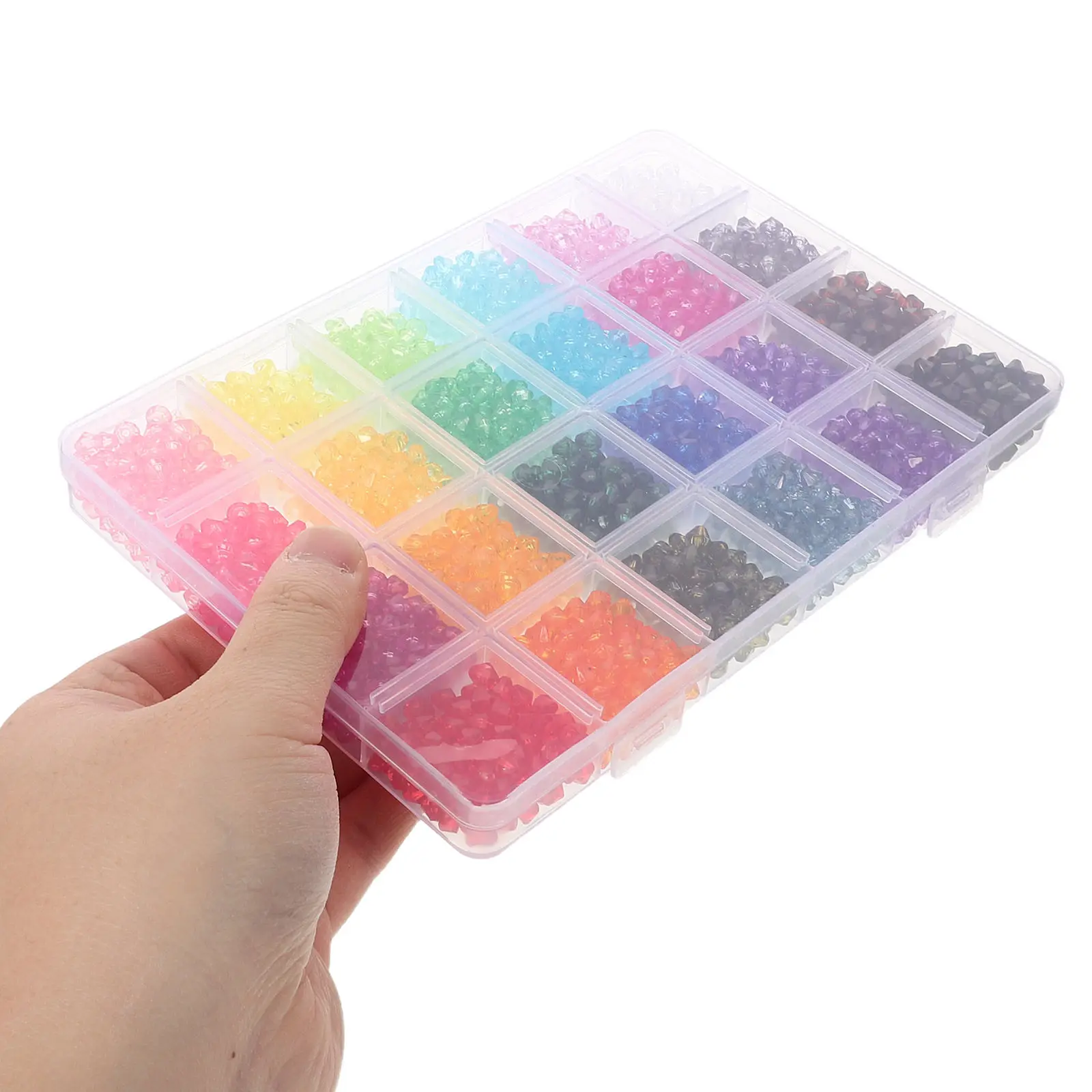 

2160Pcs Crystal Acrylic Beads 6Mm 24 Colors Faceted Round Beads for Jewelry Making Bracelets Necklace DIY Crafts