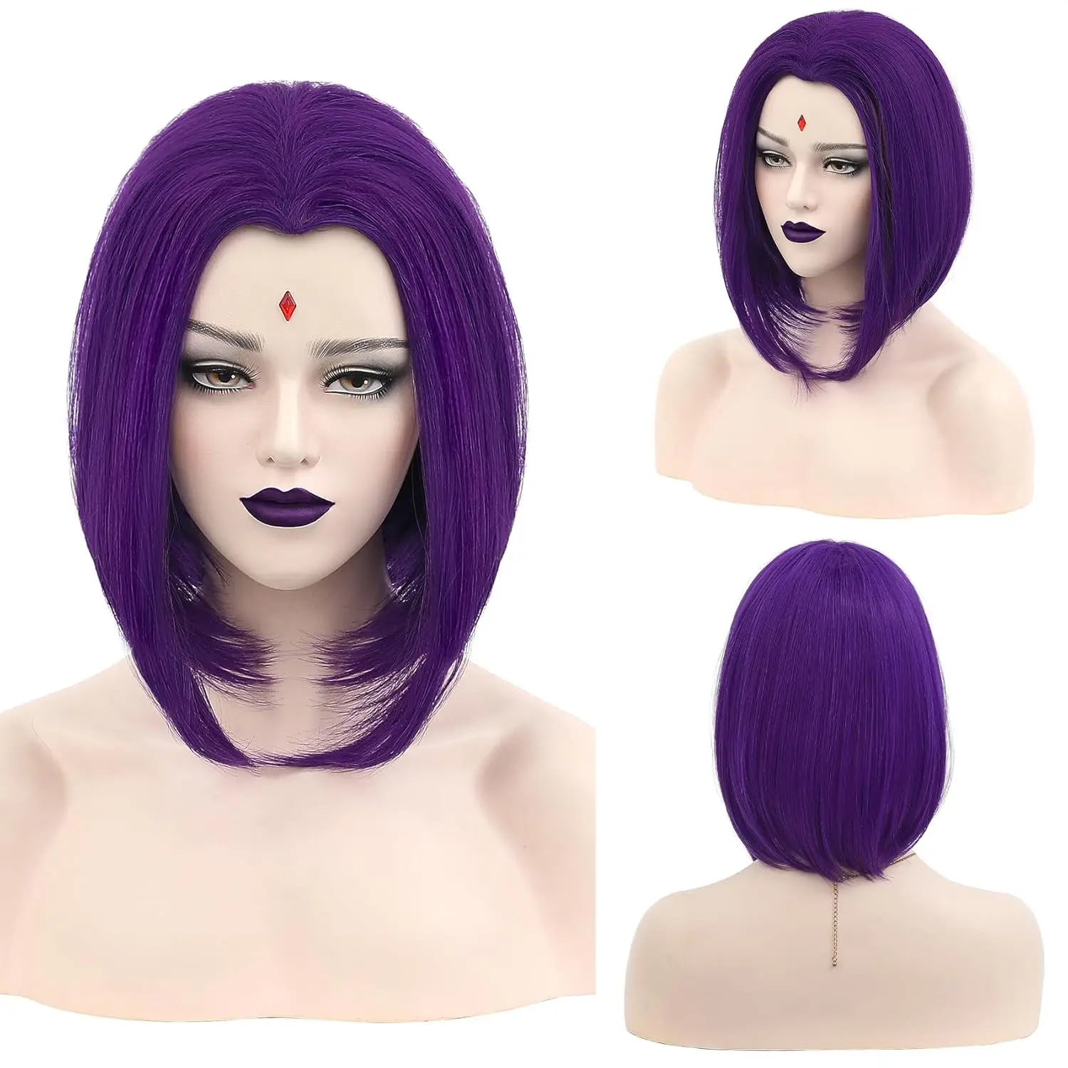 

Purple Short Wig Cosplay Short Bob Wig, Purple Halloween Costume Wigs for Women, Anime Costumes & Accessories Party Dress Up