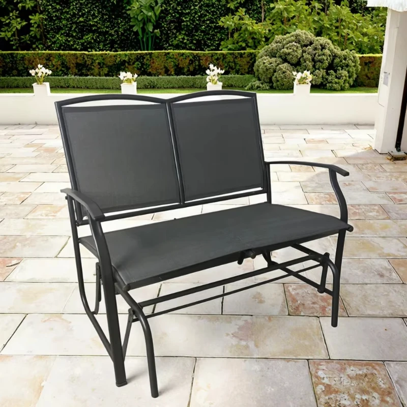 Customizable modern metal swing chair garden tandem glider waterproof leisure outdoor sun lounger