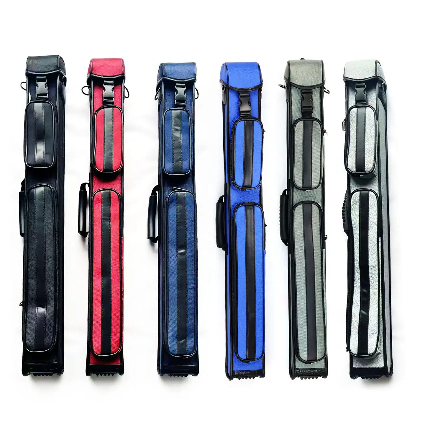 

Portable 5-Holes 2Butt 3Shaft Billiards Pool Case Pool Cue Bag 1/2-pc Cue Case Protector Billiard Rod Storage Bag