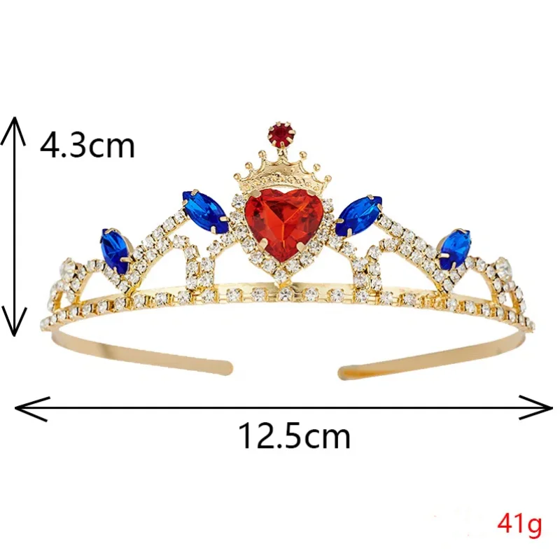 Nakrycia głowy Rhinestone Tiara Bling Bling Urodziny Serce Opaska na głowę Tiary dla dziewczynek Księżniczka Korona Ręcznie robiona