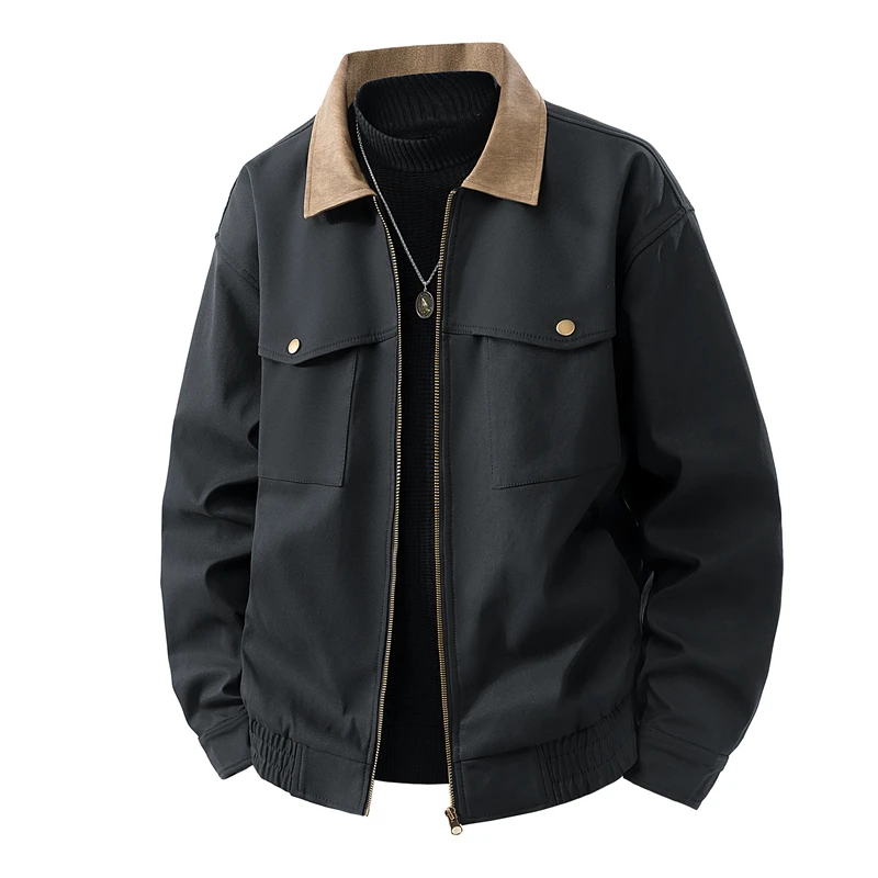 

New Youth Casual Faionable Men's Jaet 2026 Autumn Spring Versatile Outerwear Loose Fit Polyester Fiber Windproof ort Sl...