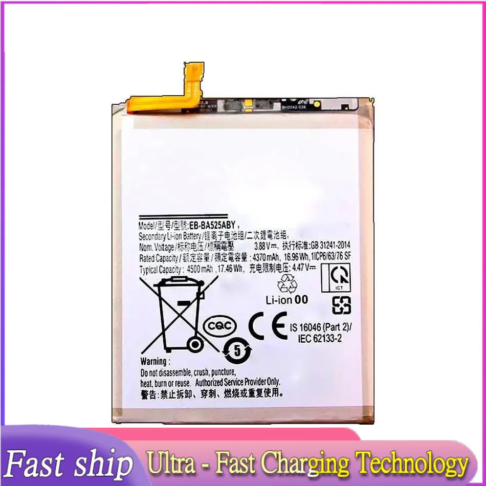 

For Samsung Galaxy A52 A525F 5G A526B A52S Long-Lasting EB-BA525ABY 4500Mah Mobile Phone Battery