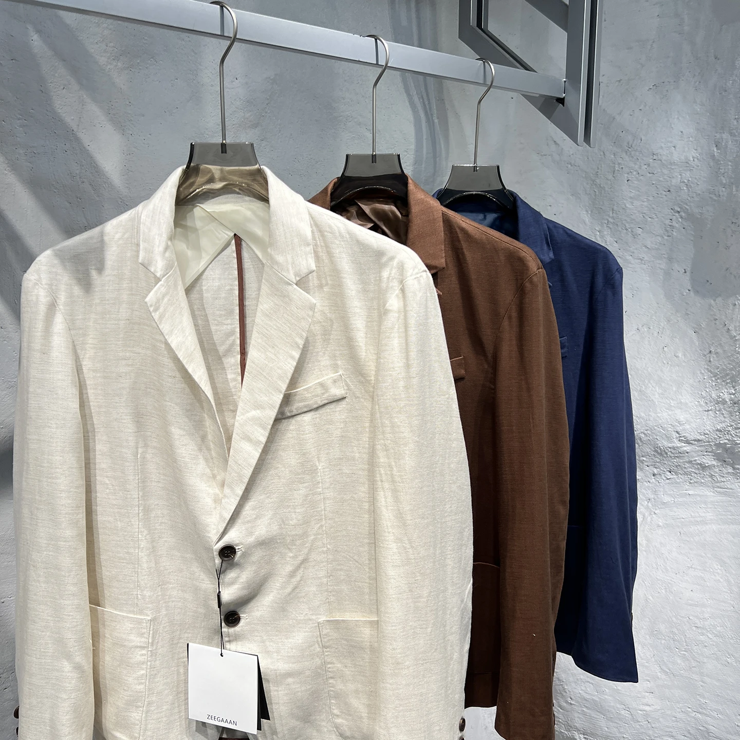  Italian Sle Men's Linen Suit Autumn New Arrival Lightweight Ele Busin Casual Classic Fit Two Button Suit