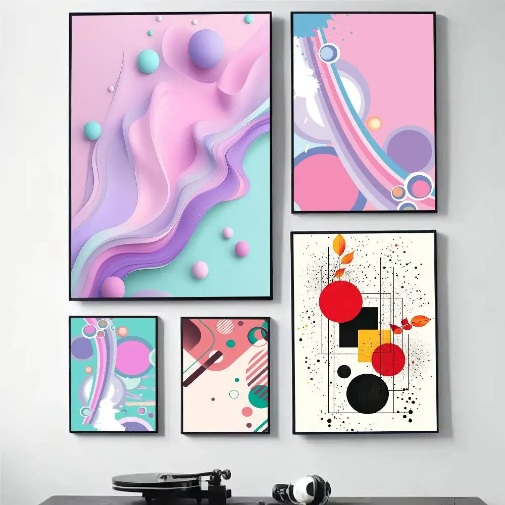 

Modern Geometric Minimalist Poster HD Quality Wall Art Retro Posters For Home Room Wall Decor Self Adhesive