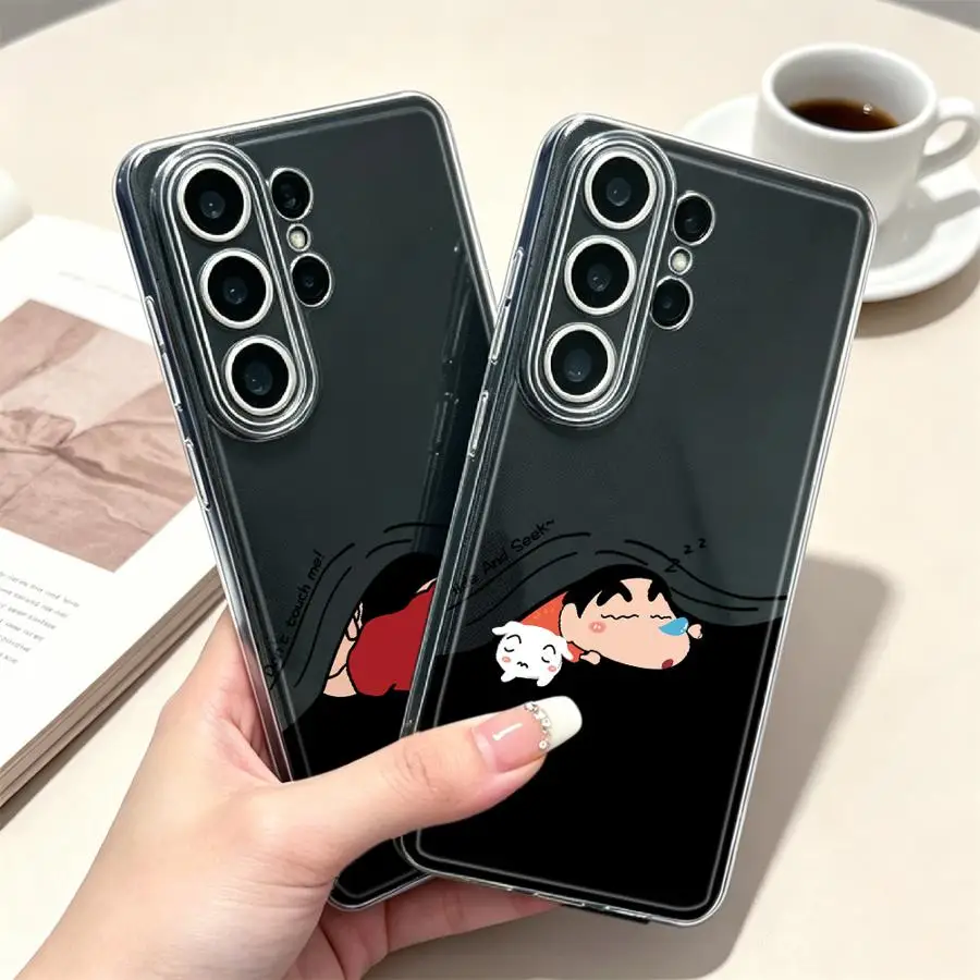 Cartoon Shin-ChanS Case for Samsung Galaxy S26 S22 FE S21 S20 Plus S23 Ultra S25 Edge S24 Note 20 Ultra 10 Phone Cover