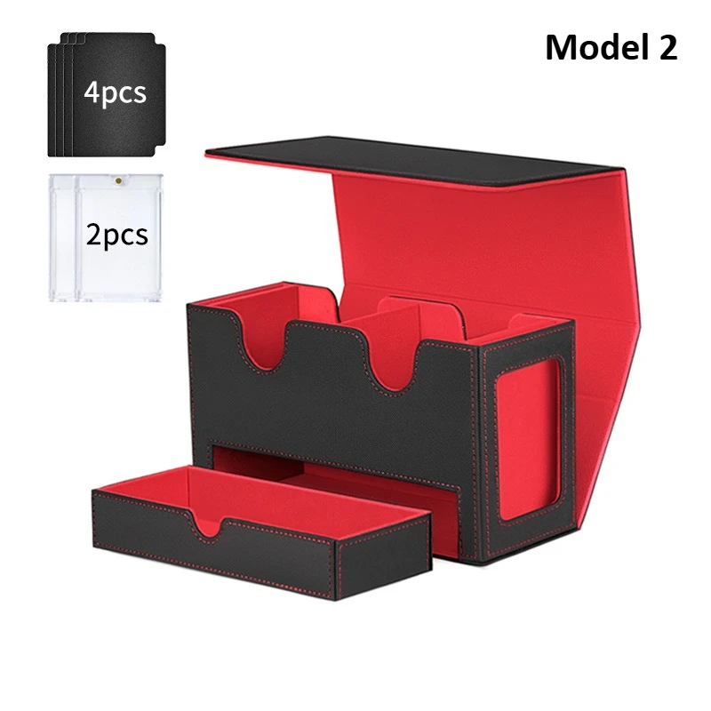 3in1 Deck Box Sportkaart Opbergdoos Past op 200+ Single Sleeved Card Deck Case voor MTG TCG CCG Kaarten met 4 Verdelers 2 Topladers