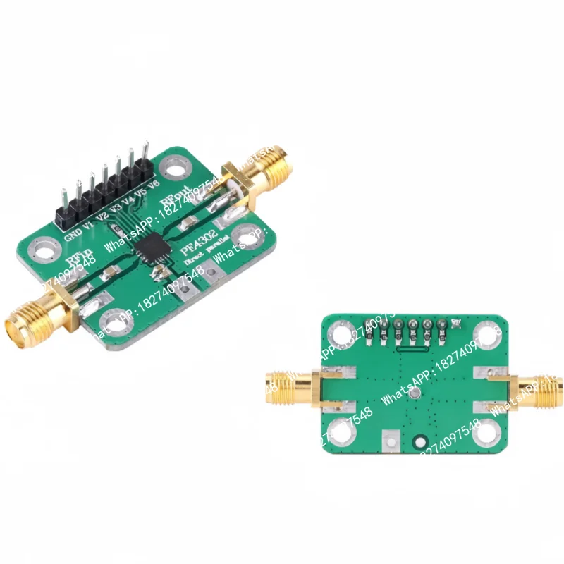 PE4302 Digital RF Attenuator Module, 6-bit controllable range 0 - 31.5 dB. 1 MHz - 4 GHz, 50Ω SMA. Parallel immediate mode