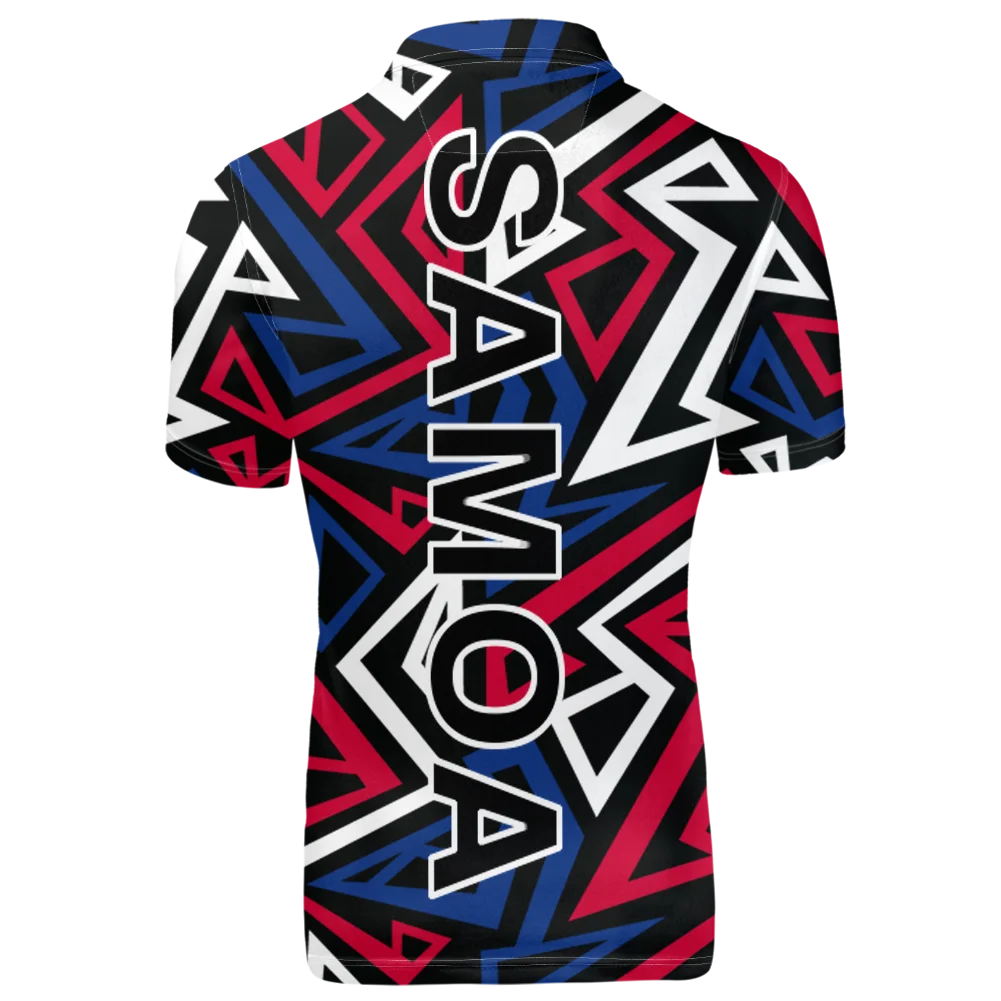 Samoa Free Custom Made Name Number Team Logo Ws Lapel T Shirt Wsm Country Travel West Nation Respirant Samoan Flag Clothes
