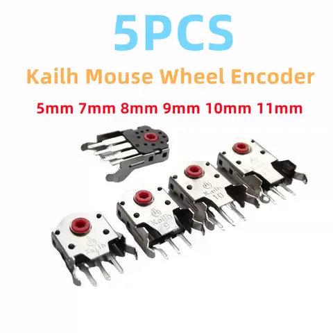 New 5PCS Kailh Dustproof Mouse Wheel Encoder Red Core 5MM 7MM 8MM 9MM 10MM 11MM