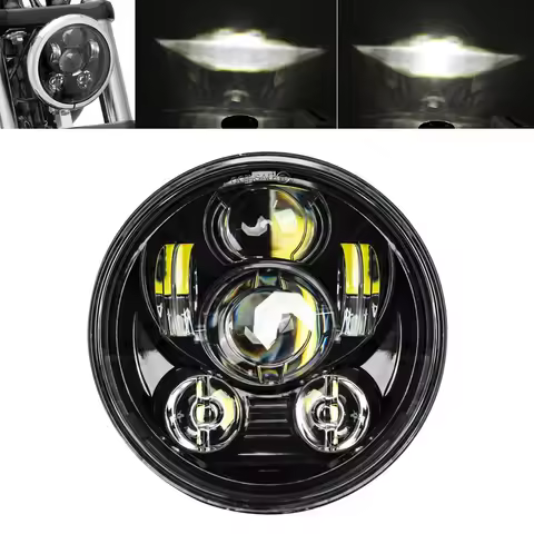 5-3/4 5.75 inch LED Motorcycle Headlight For Harley Sportster Dyna Low Rider Street Bob lron 883 1200 Softail Wide Glide Triple