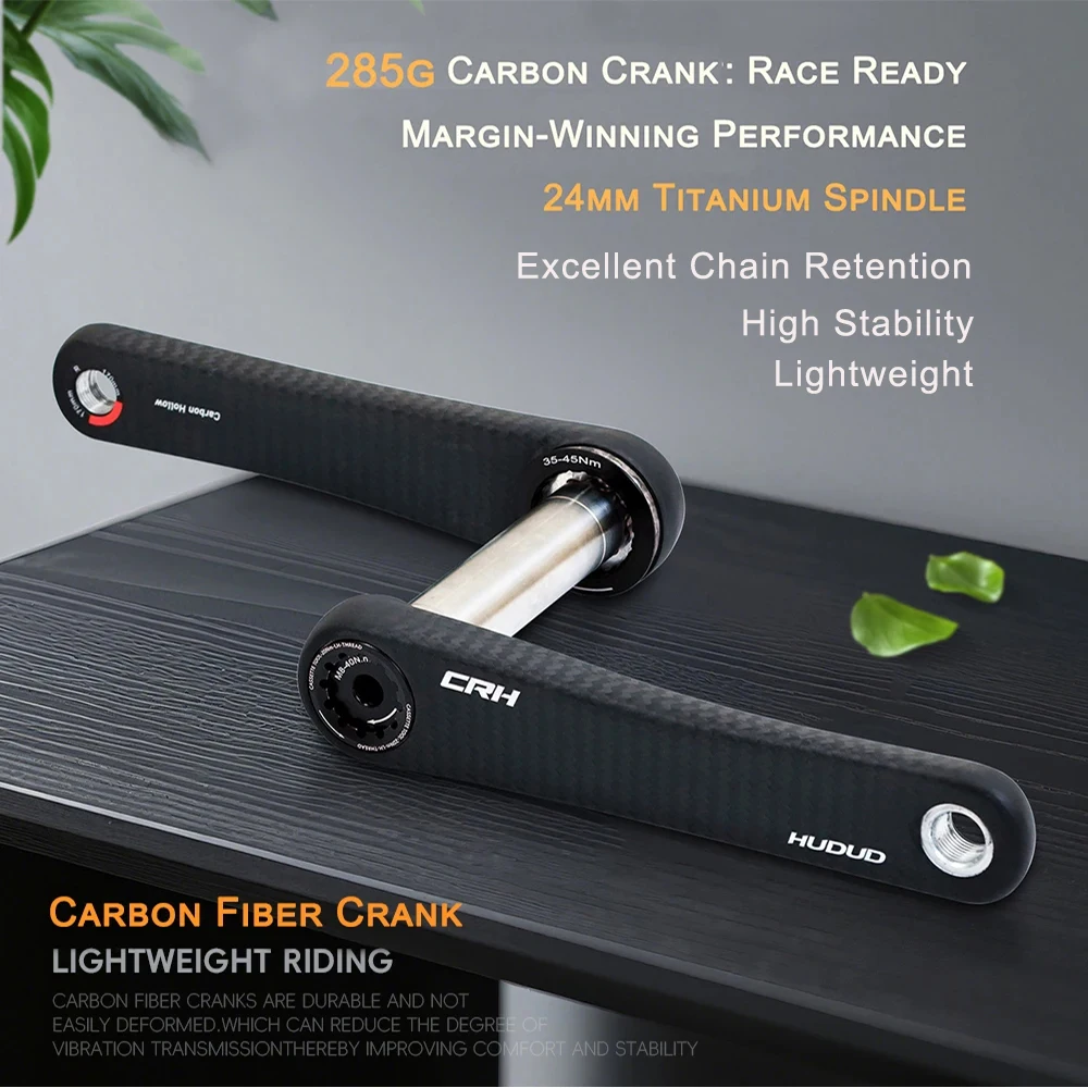 

Road Carbon Crank 155mm-175mm Length DUB 24mm titanium Spindle For 110BCD Spider Spec EASTON Interface Crankset