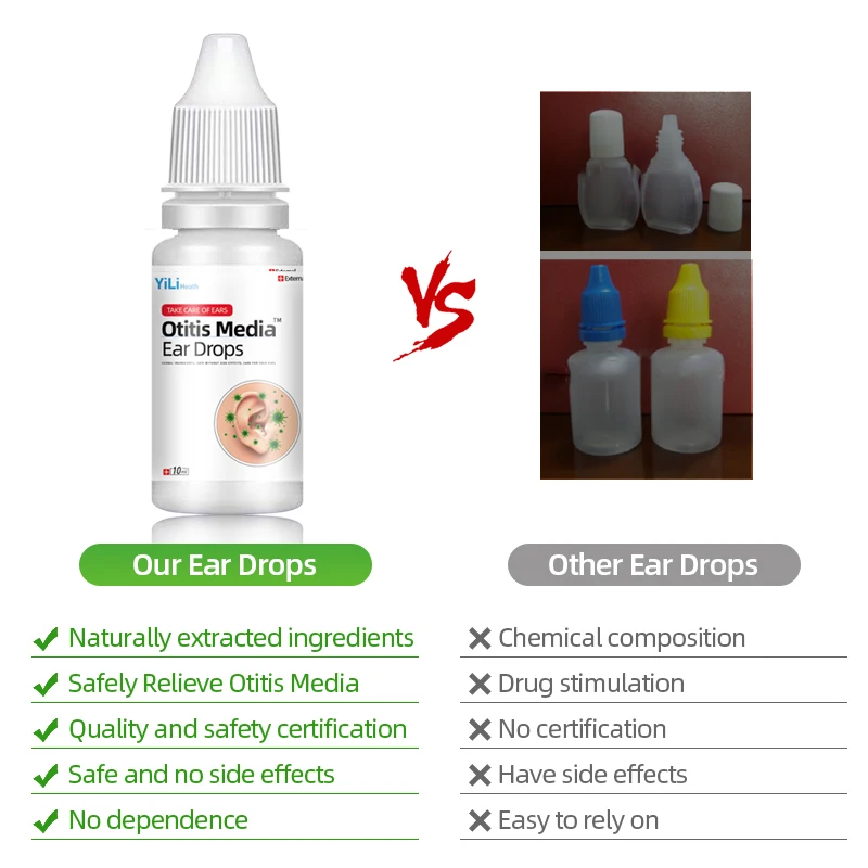 Acute Otitis Media Remover Bacterial Infections Ear Drops Treatment Ear Pain Relief Chinese Herbal Medicine 10ml