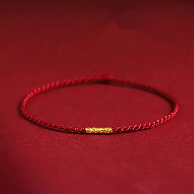Handmade Extremely Thin Red String Bracelet Red DIY Bead Pendant Rope Bangle Women Lovers' Best Friendship Bracelet Accessories