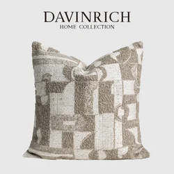 DAVINRICH Wabi Sabi Style Throw Pillow Cover Modern And Minimalist Art Geometry Luxury Soft Woven Jacquard Cushion Case 50x50cm