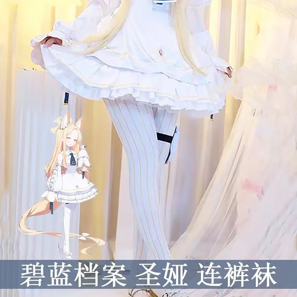 الأزرق الأرشيف Yurizono Seia تأثيري جوارب طماق الإناث تخزين شير جوارب طويلة أنيمي الفتيات Kakudate كارين جوارب طويلة