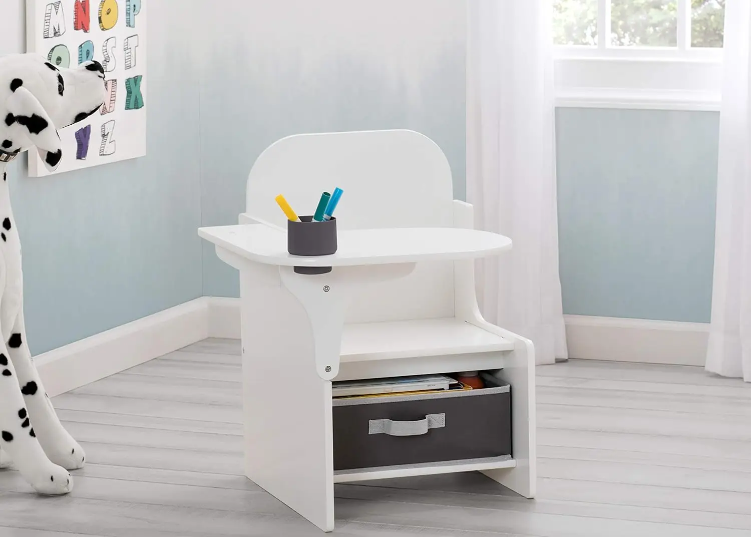 Chair Desk with Storage Bin Kids' Furniture Space Saving 22.83