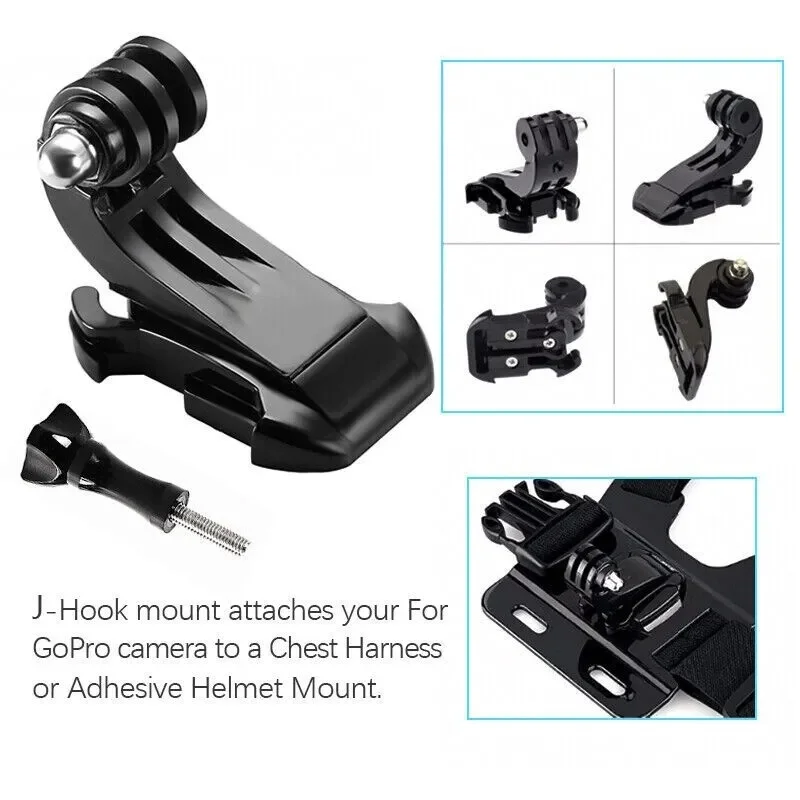 Chest Harness Mount Adjustable Chest Strap Belt with J Hook Compatible for Gopro Hero 12 11 10 9 AKASO Action Camera Accessories