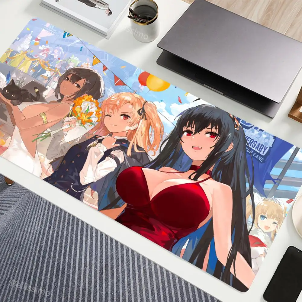 Hot Selling Anti-slip Cushion A_azur L_lane Natural Rubber Mouse Pad Desktop Setup 1200x600mm Desk Mat Boyfriend Gift Large Rug