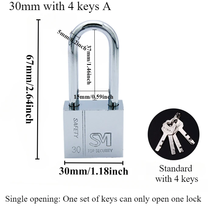 1PCS Heavy Padlock Dormitory Cabinet Drawer Anti-theft Lock Waterproof Rust Proof Small Latch Door Single Open Padlock