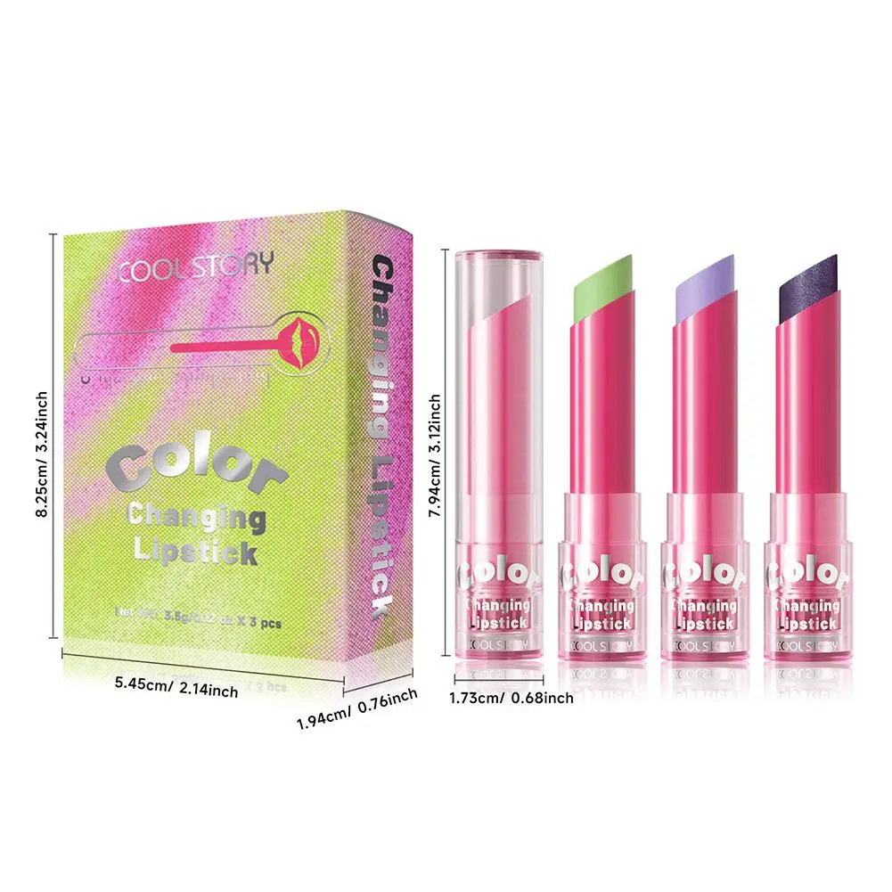 3 個/セット 自然にインスパイアされた色が変わるリップバーム - 保湿、長持ち、すべての肌タイプに適した温度に敏感なペースト