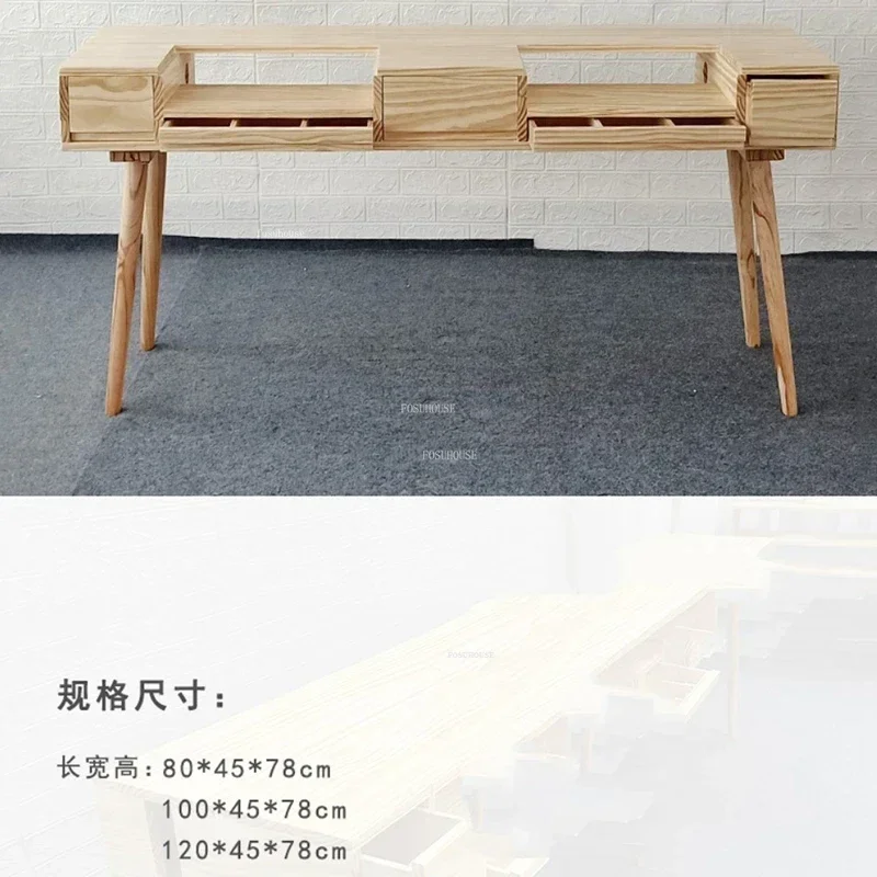 Japanese Retro Professional Manicure Table Beauty Salon Solid Wood Nail Tables Storage Vacuum Cleaner Double Manicure Table Z
