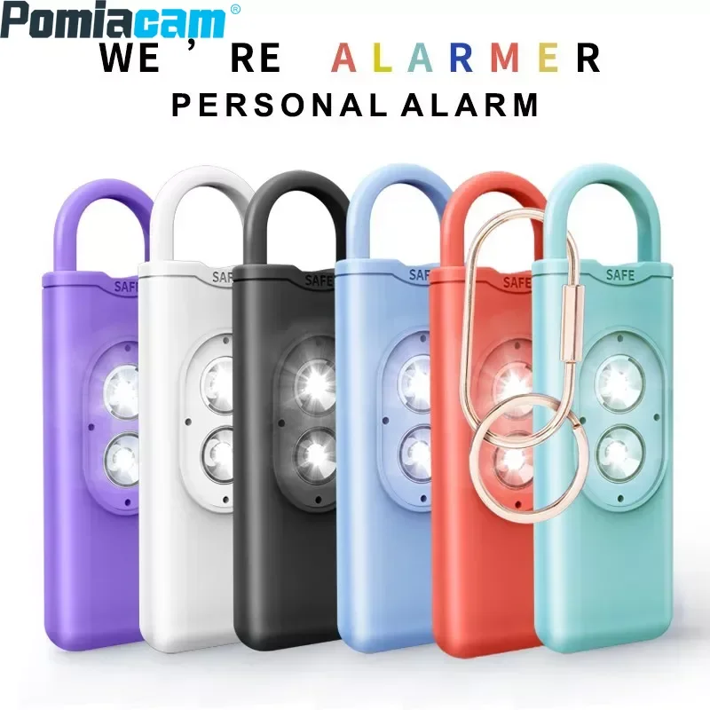 Personal Safety Female Self-defense Alarm Double Flash Light Alarm Keychain High Decibel Anti-wolf Alarm