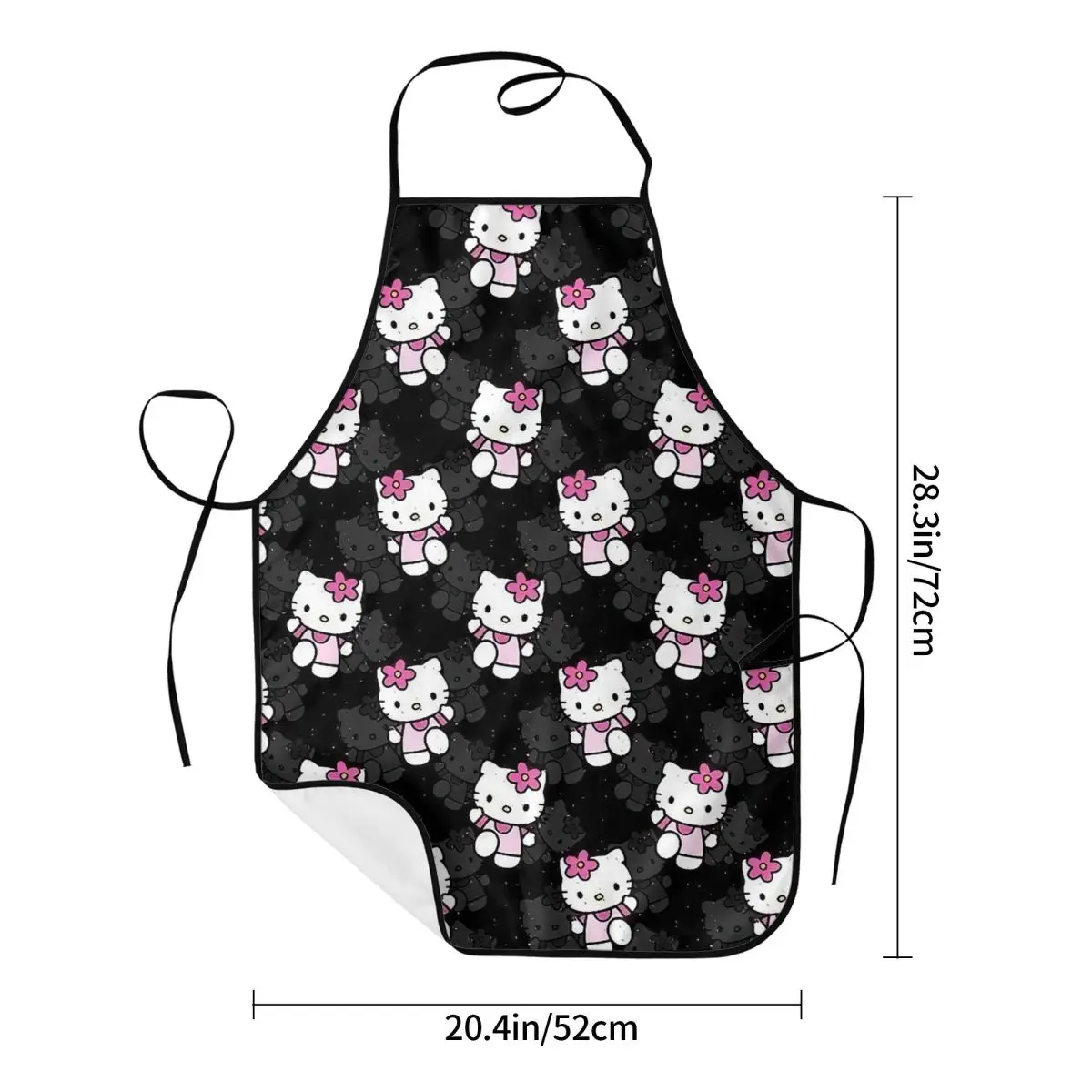 Custom Flower Hello Kitty Cat Apron for Men Women Cartoon Adult Unisex Kitchen Chef Bib Tablier Cuisine Cooking Baking Painting