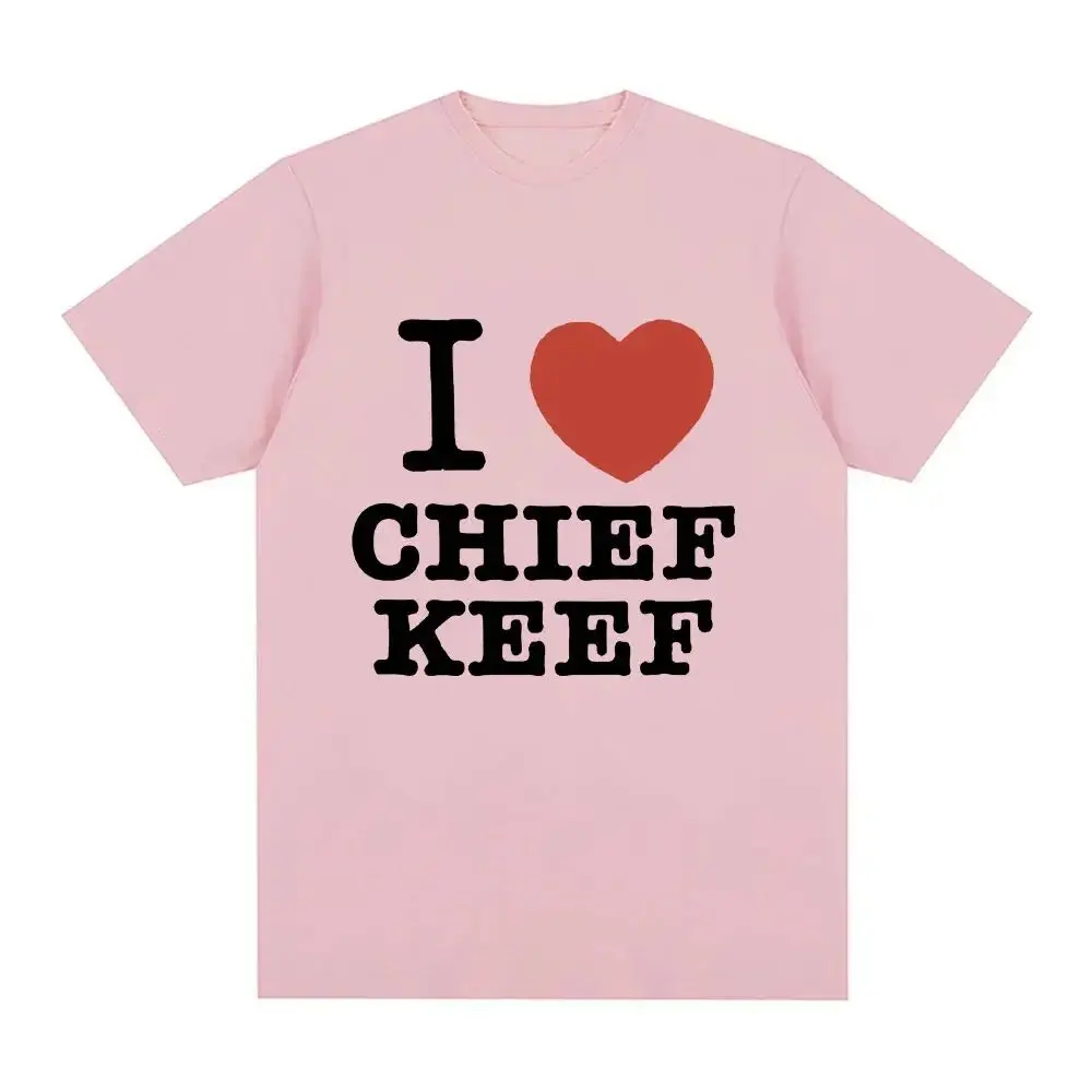 I Love Chief Keef T-Shirt Mode Lässig Kurzarm Vintage Gothic Oversized Print T-Shirts Hip Hop Lose Streetwear Unisex – Detail 8