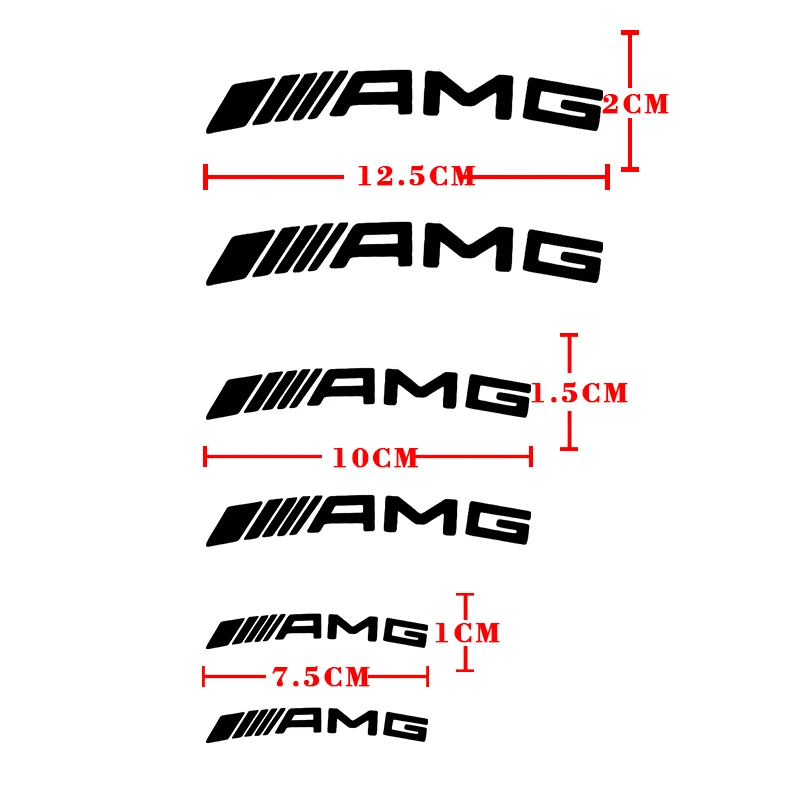 6pcs Car Goods Brake Caliper Badge Sticker Decoration Sticker Decal For Mercedes Benz B/C/E/S Class A Class C200L GLC GLK CLA