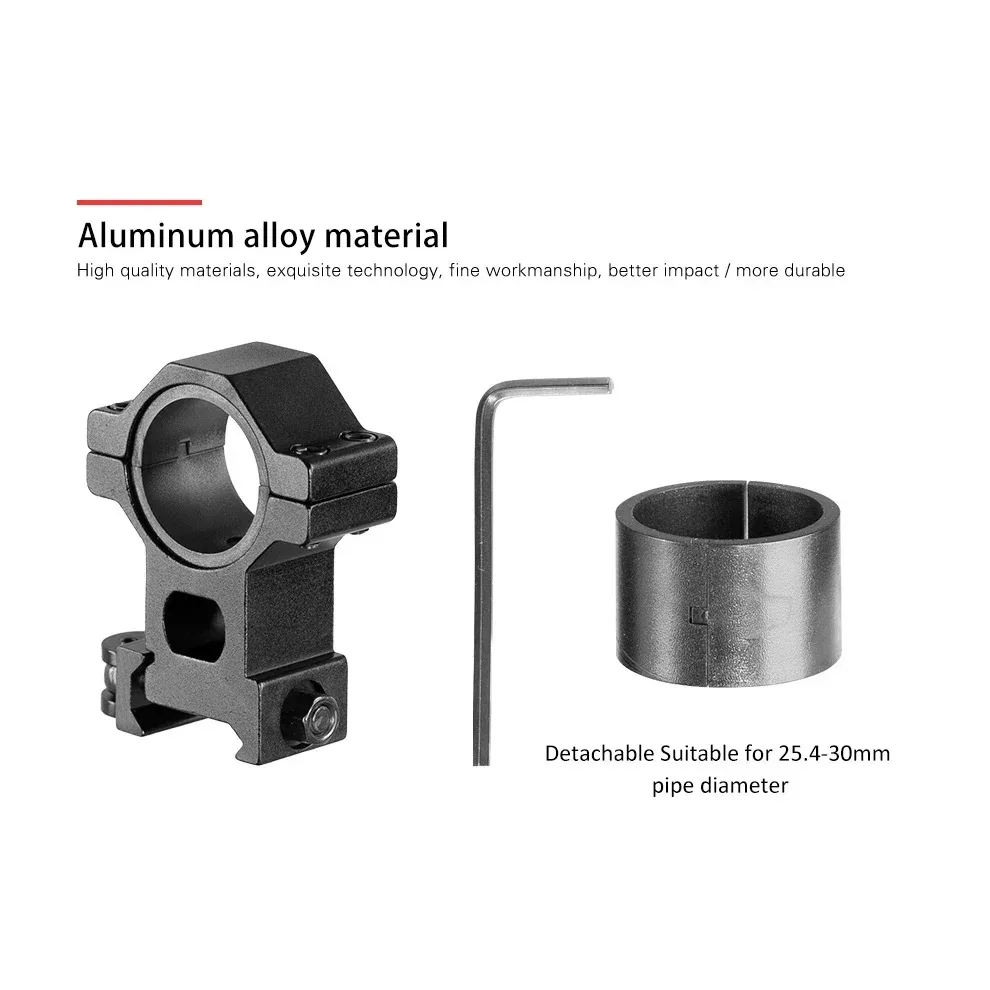 Support de portée tactique à détachement rapide, 1 ", 25mm/30mm, anneau haut, Rail de 20mm, pistolet jouet QD, support de visée