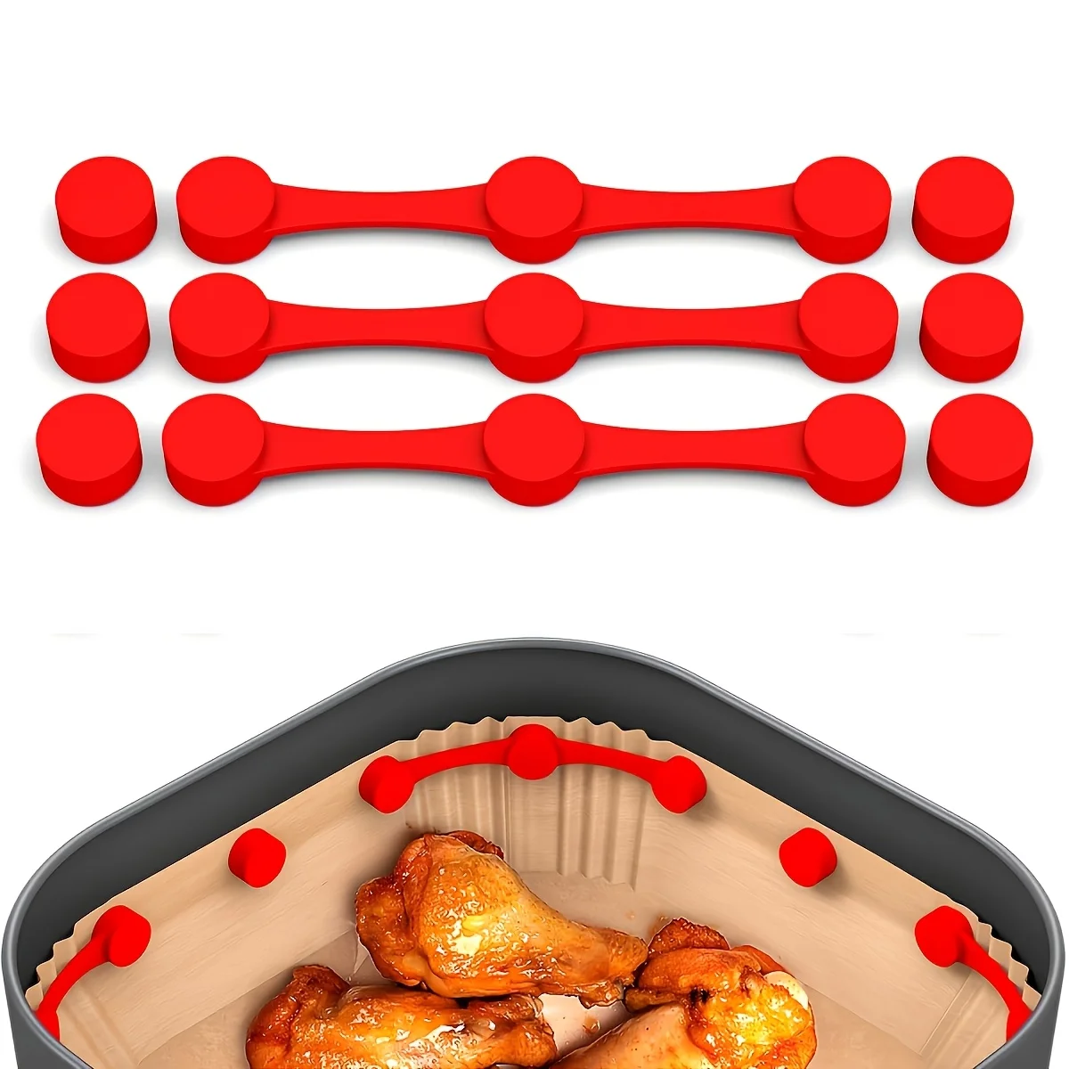 1/3Pcs Set Upgrade Air Fryer Magnet Silicone Buckle - Heavy-