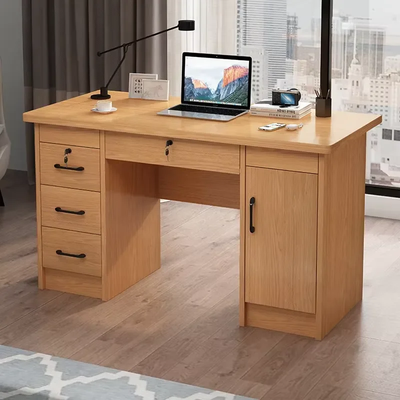 Student Desktop Computer Desk Solid Wood Eco-Friendly Board Extendable Home Writing Desk Drawer