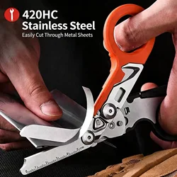 Multifunctional Emergency Rescue Shears With Strap Cutter Glass Breaker Outdoor Survival Emergency Response Tool