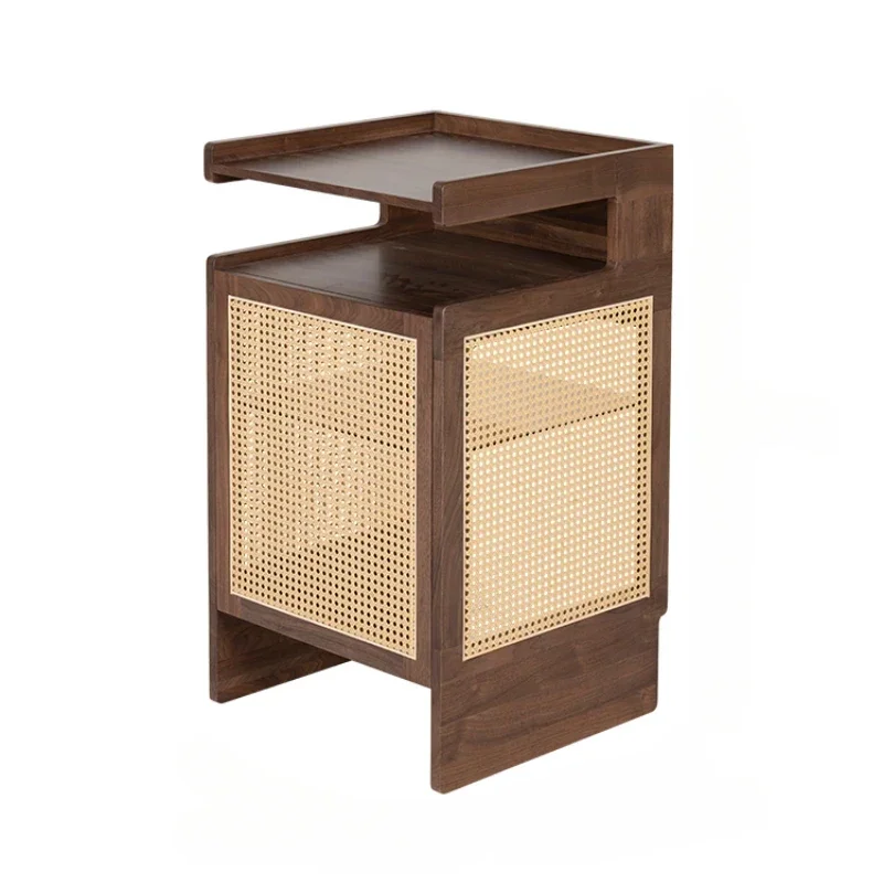 &Black Walnut Wood Sweeping Robot Storage Rack
