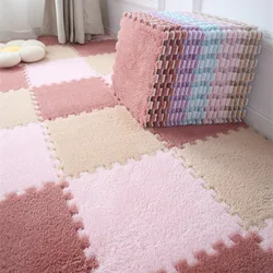 Soft Plush Foam Floor Mat for Living Room Square Puzzle Carpet Warm Children Play Mats Home Decor Balcony Spliceable Rug 30*30cm