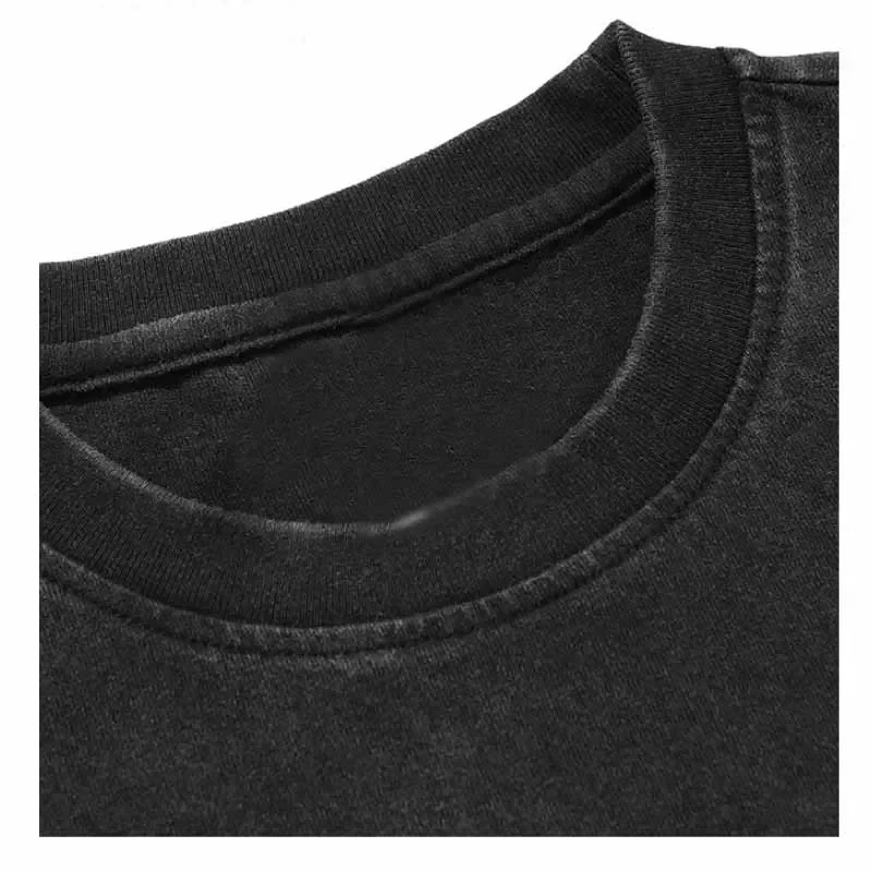 T Shirt Streetwear Hip Hop Black man in a red hat Graphic Print Punk Gothic Washed Tshirt Harajuku Fashion Casual Tee Tops
