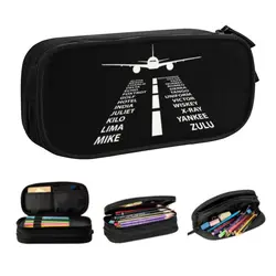 Custom Phonetic Alphabet Pilot Airplane Pencil Cases Big Capacity Aviation Plane Fighter Pencil Bag Pouch studenti cancelleria