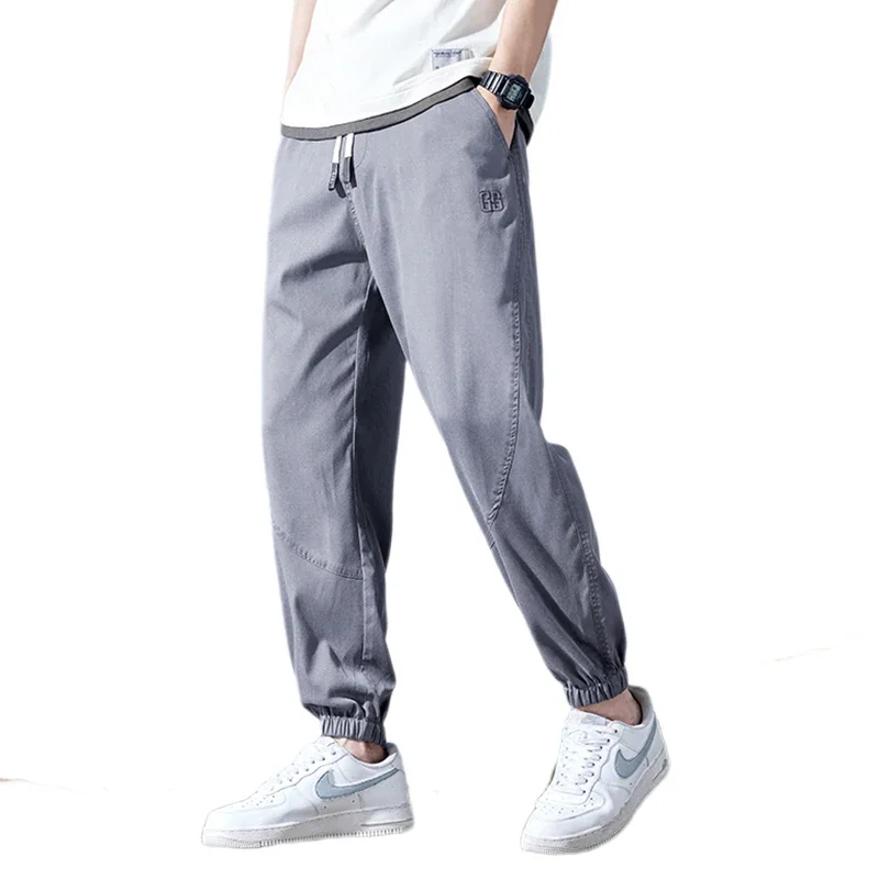 

New Arrival Lyocell Sky Silk Mens Casual Pants Thin Loose Quick Drying Men Clothing Breathable Sports Joggers